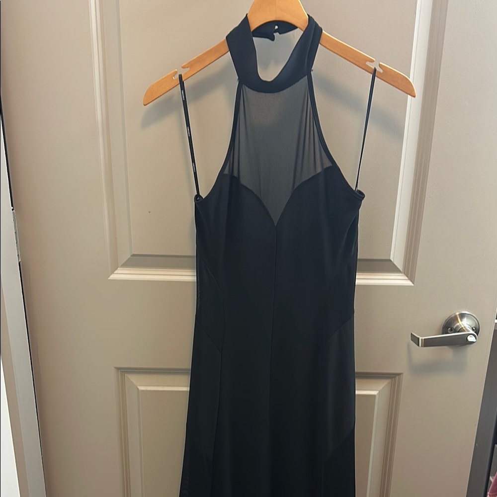 Elegant Black Halter Dress